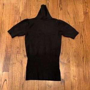 French connection baby soft black short sleeve turtleneck sweater